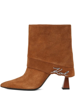 Karl Lagerfeld Debutante fold-over ankle boots - Brown