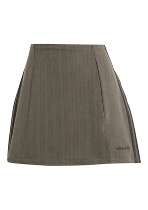 adidas pinstripe-pattern mini skirt - Green