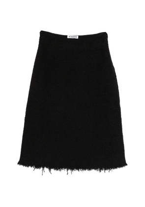 Jil Sander A-line frayed midi skirt - Black