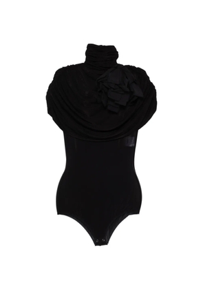 Magda Butrym flower-embellishment bodysuit - Black