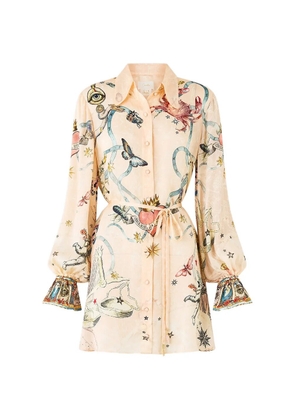 Camilla House Of Horoscopes shirt mini dress - Neutrals
