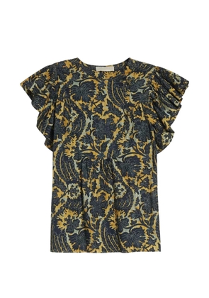 Ulla Johnson Sienna ruffled floral-print top - Green