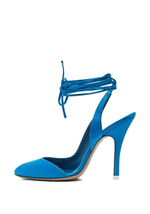The Attico Venus ankle-tie satin pumps - Blue