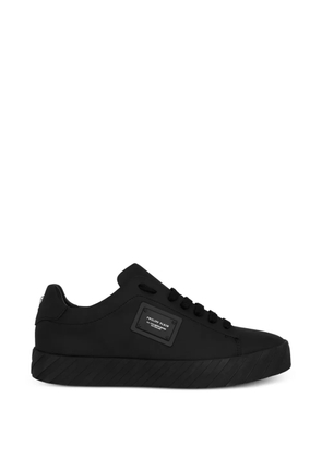 Philipp Plein logo-plaque lace-up sneakers - Black