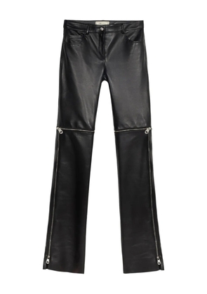 Blumarine leather zip-detail trousers - Black