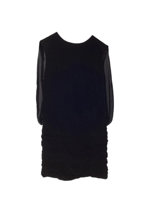 Saint Laurent Pre-Owned velvet draped mini dress - Black