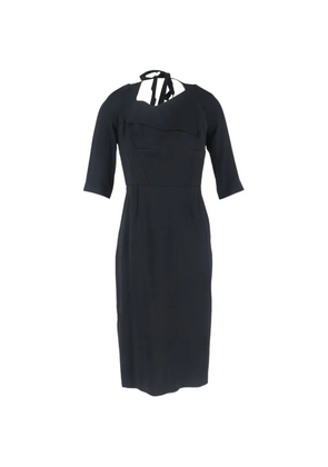 Roland Mouret panelled tie-neck midi dress - Black