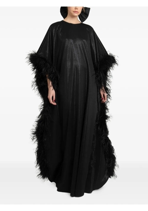 Gemy Maalouf feathered long kaftan - Black
