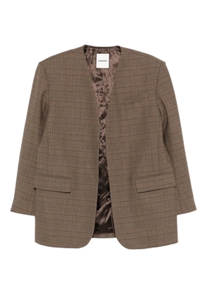 SANDRO checked-pattern blazer - Brown