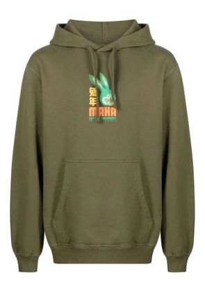 Maharishi rabbit-print cotton hoodie - Green