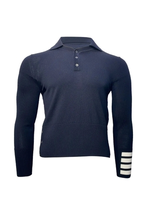 Thom Browne 4-bar-detail polo shirt - Blue