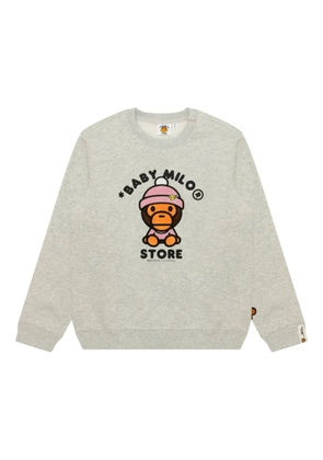 A BATHING APE® embroidered long-sleeve sweatshirt - Grey