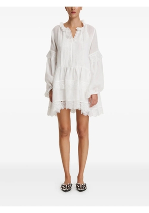 PNK lace-tiered mini dress - White