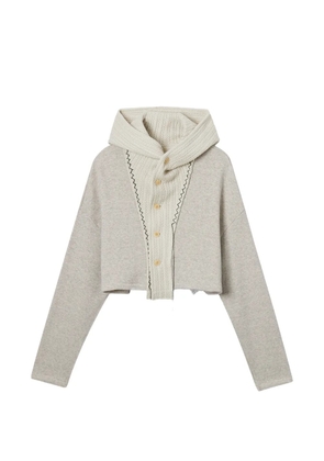 Y's buttoned hoodie - Neutrals