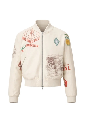 Marine Serre regenerated printed bomber jacket - Neutrals