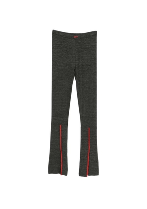 Off-White logo-print slit trousers - Grey