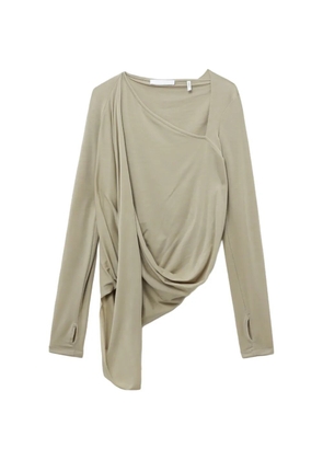 Helmut Lang asymmetric draped top - Neutrals