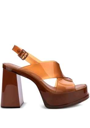 Melissa platform cross-strap pumps - Brown