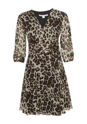 DVF Diane von Furstenberg silk leopard-print dress - Neutrals