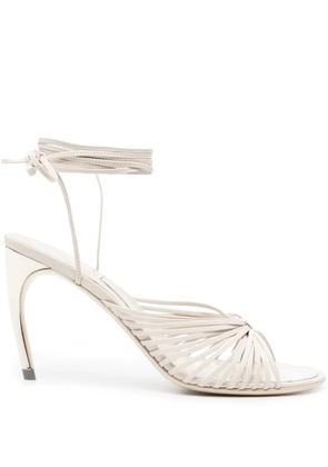 Ferragamo 85mm caged leather sandals - White