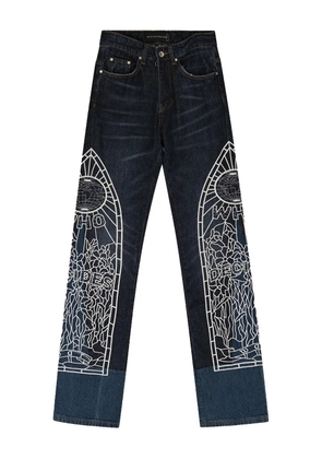 Who Decides War embroidered jeans - Blue