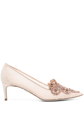 René Caovilla Veneziana 60mm lace pumps - Pink