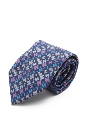 Hermès Pre-Owned 2010s patterned silk tie - Blue