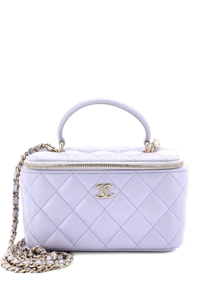 CHANEL Pre-Owned Classic Top Handle Vanity Case with Chain Quilted Lambskin Small crossbody bag - Purple