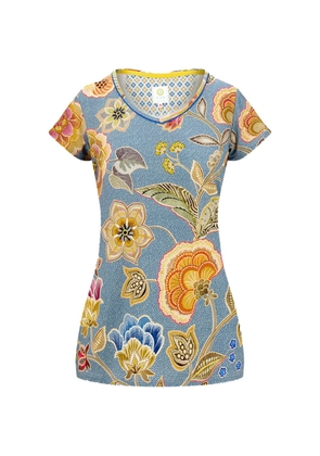 PIP STUDIO Matata floral V-neck T-shirt - Blue