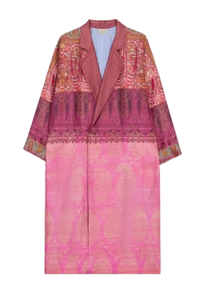 Pierre-Louis Mascia Enekam paisley-print double-breasted coat - Pink