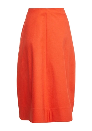 Jil Sander Pre-Owned high-waist midi skirt - Orange