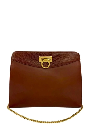 Ferragamo Pre-Owned 1980-1990 Leather Gancini Chain crossbody bag - Brown
