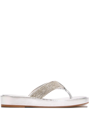 Schutz crystal-embellished thong sandals - Silver