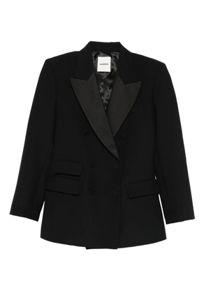 SANDRO satin-lapel double-breasted blazer - Black