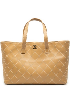 CHANEL Pre-Owned 2002-2003 Large CC Calfskin Wild Stitch tote bag - Brown