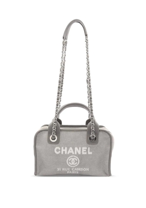 CHANEL Pre-Owned 2014-2015 Small Canvas Deauville Bowling Bag satchel - Grey