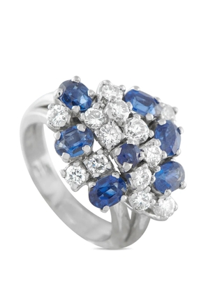 LB Exclusive 18k white gold diamond sapphire ring - Silver