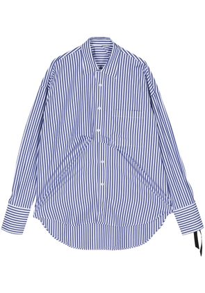 marina yee striped draped cotton shirt - White