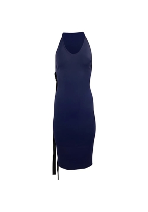David Koma belt wrap midi dress - Blue