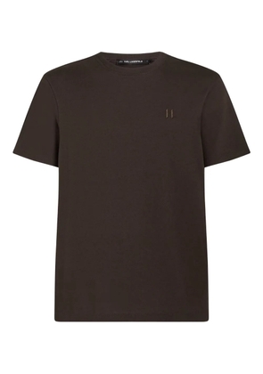 Karl Lagerfeld embroidered logo T-shirt - Brown