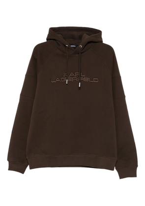 Karl Lagerfeld logo-embroidered hoodie - Brown