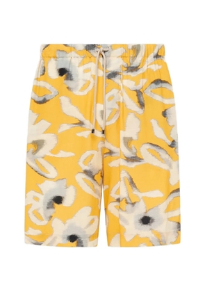 Laneus drawstring-fastening floral-print shorts - Yellow