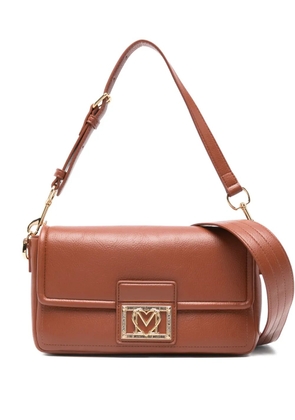 Love Moschino Locked In logo-plaque shoulder bag - Brown