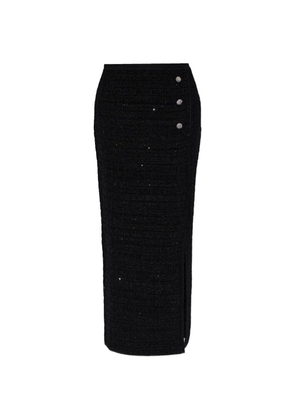 Alessandra Rich sequin-embellished knitted midi skirt - Black