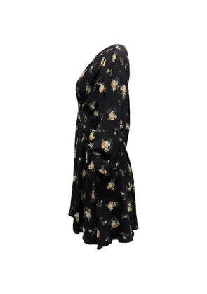 Maje long balloon sleeves floral dress - Black
