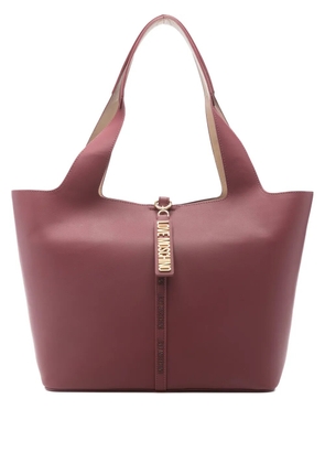 Love Moschino pendant leather tote bag - Red