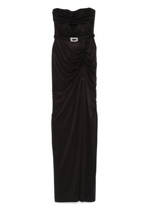 NISSA corset-style sleeveless maxi dress - Black