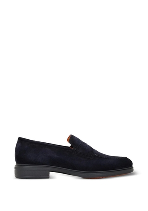 Santoni block-heel suede loafers - Blue