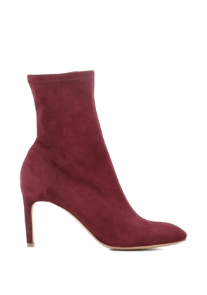 Del Carlo suede stiletto-heel ankle boots - Red