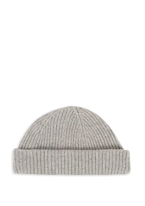 John Smedley ribbed beanie hat - Grey